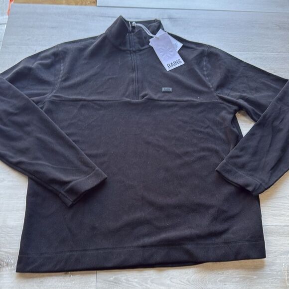 Rains Addis Fleece Half Zip black size Medium‎ nwt - Picture 5 of 7